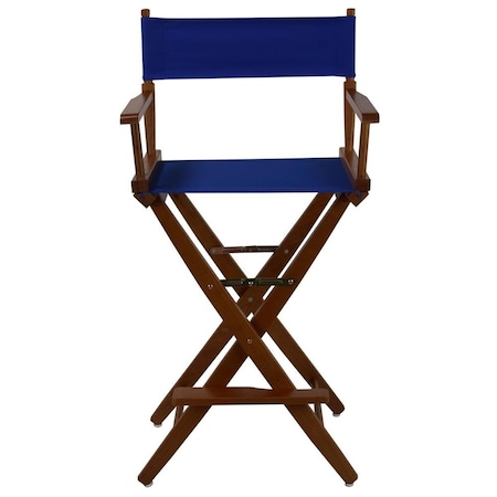 American Trail 206-34-032-13 30 in. Extra-Wide Premium Directors Chair, Oak Frame with Royal Blue Color Cover 206-34/032-13
